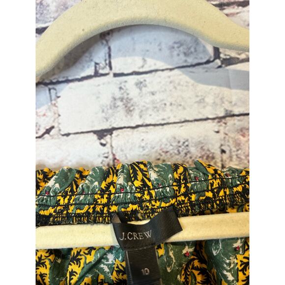 J. Crew green Ratti Elephant Animal Print Ruffle Off-Shoulder Top womens size 10 - Picture 4 of 6